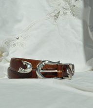 Load image into Gallery viewer, Leather and Silver Belt