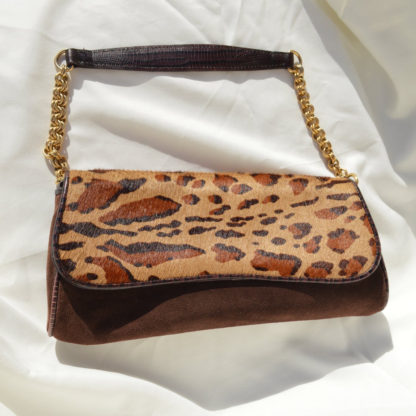 Cheetah Baguette Bag