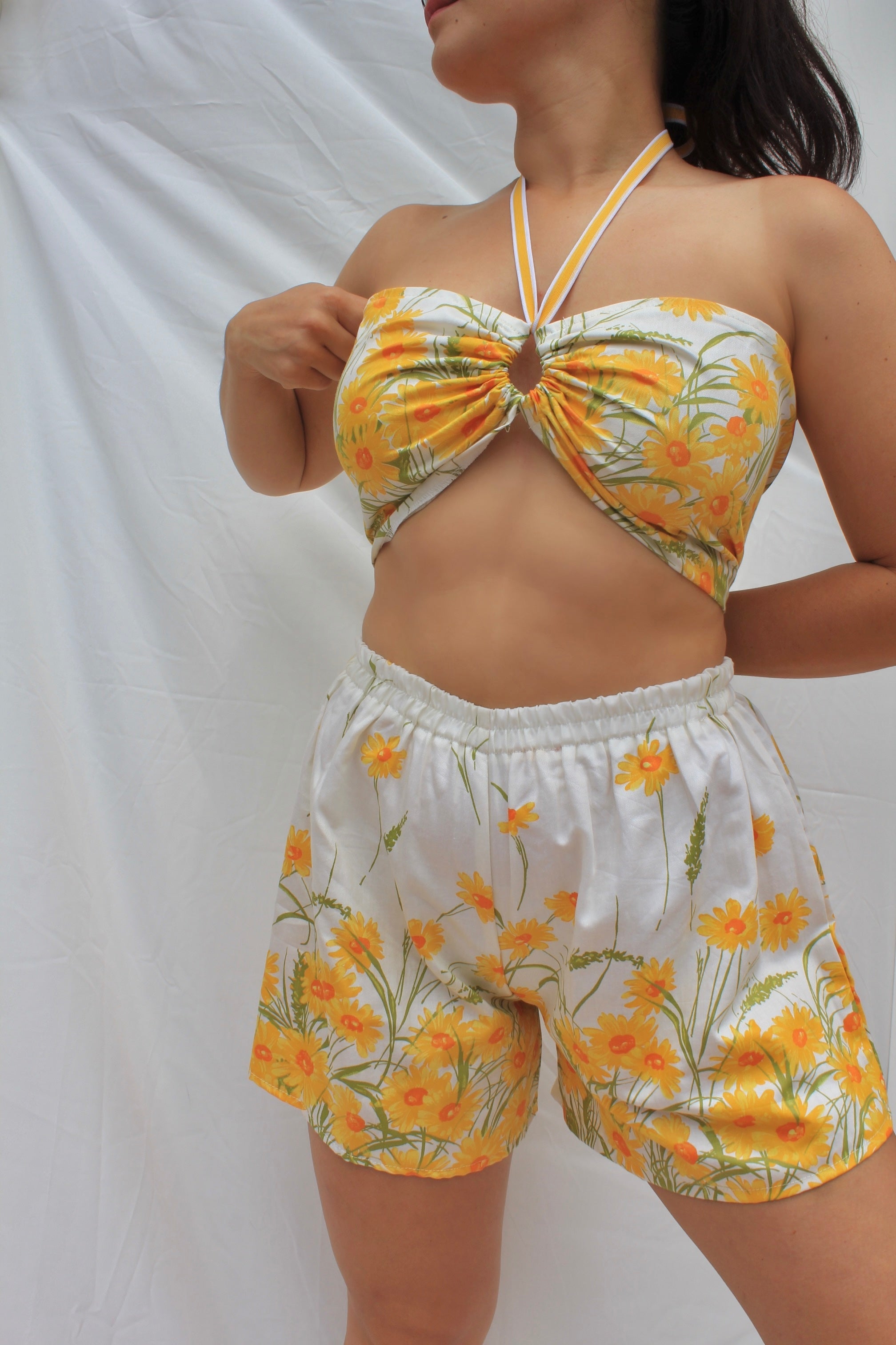 ◆adsr◆ SHEER FLOWER SHIRTS atb1278m(YELLOW) Ivy Jane Lilac Seersucker Embroidered Sleeve Top – Tunie's