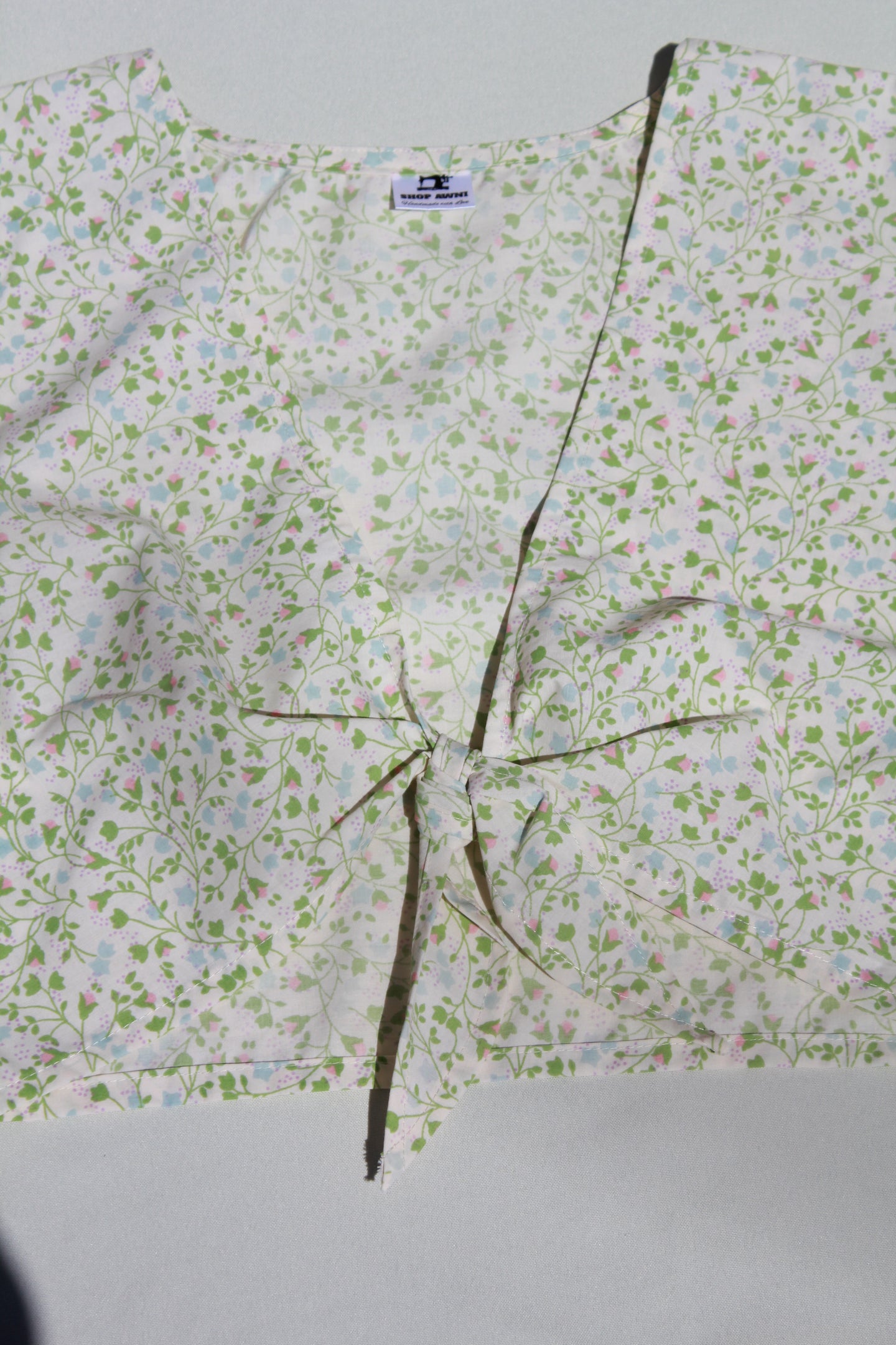 Maple Tie Top - Green Floral