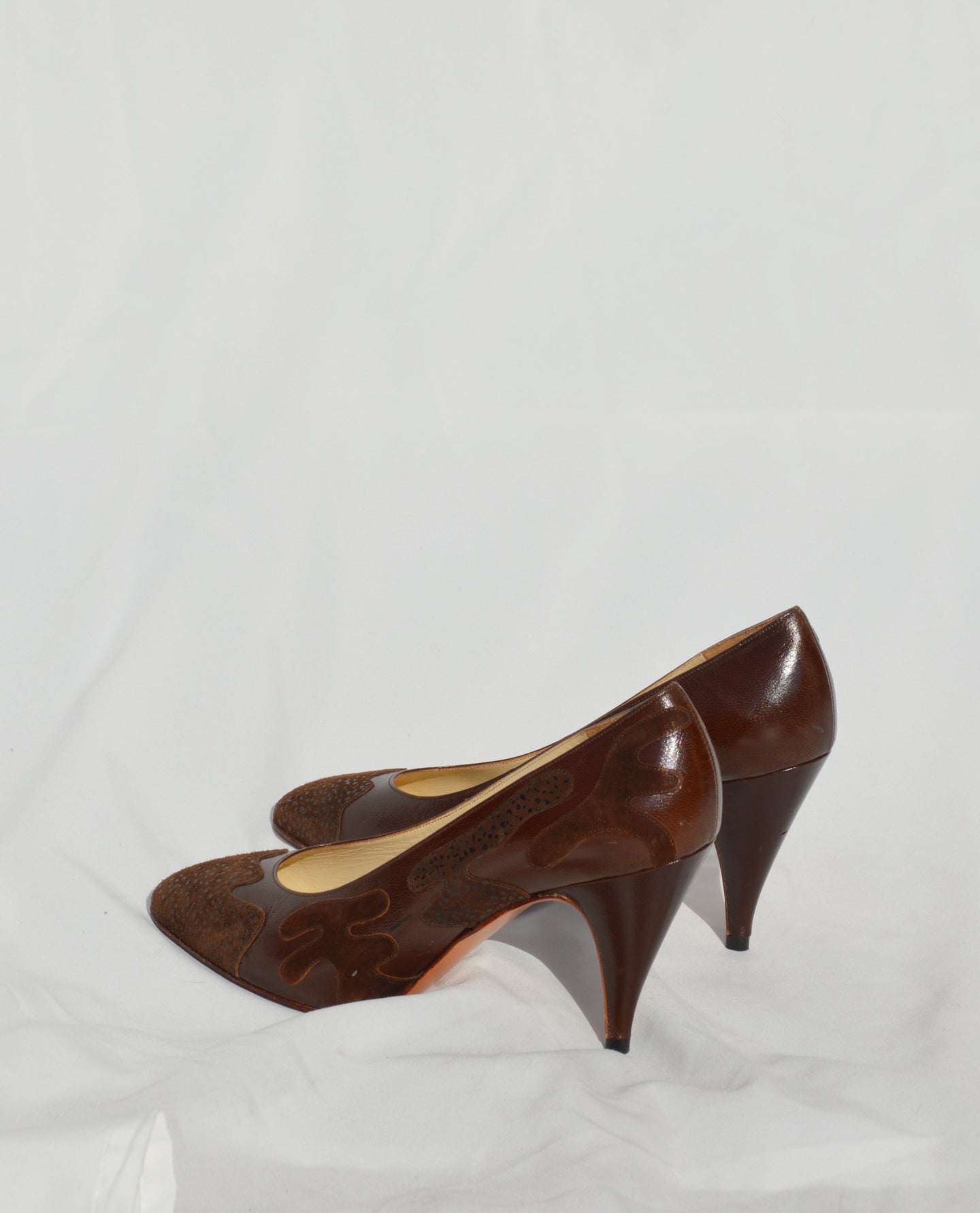 Brown Abstract Heels