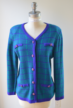 Load image into Gallery viewer, Green and Purple Cardigan
