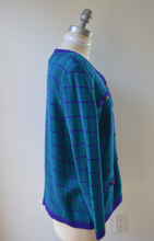 Load image into Gallery viewer, Green and Purple Cardigan

