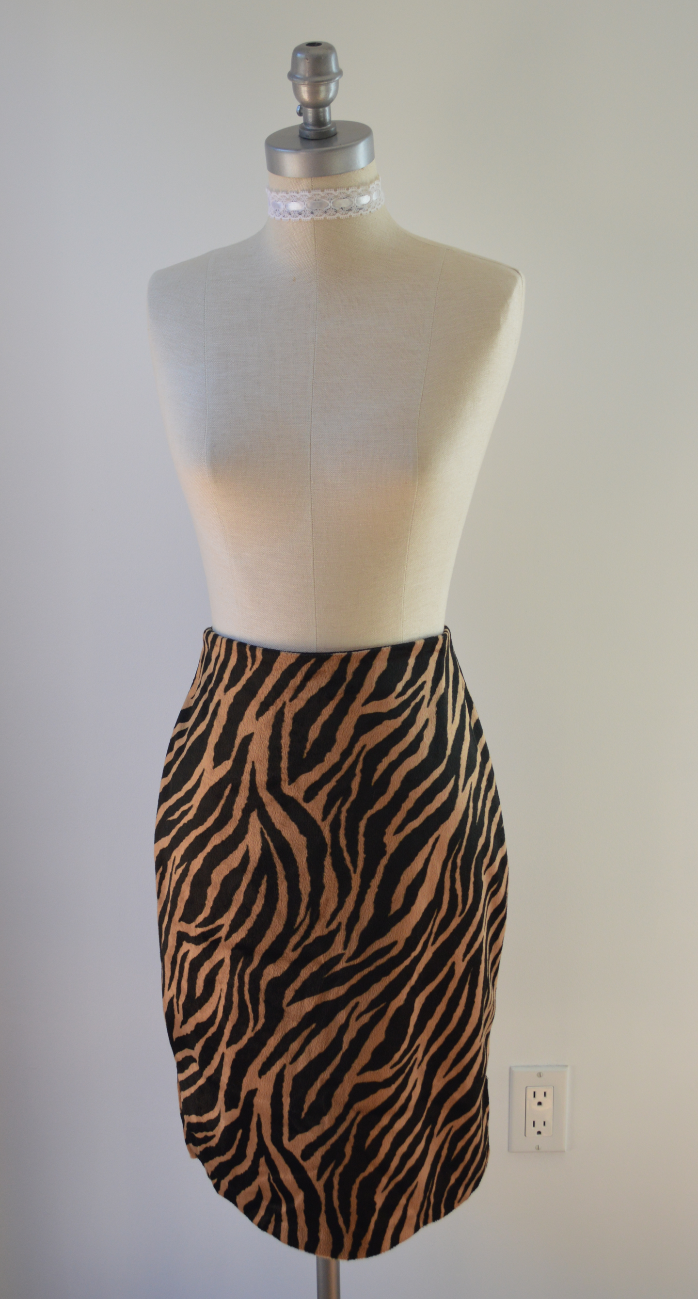 Fuzzy Zebra Print Skirt